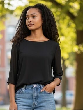 Black Sheer Women's Top